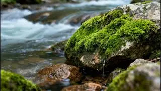 LIVE: Gentle Stream & Moss | Relaxing Nature Sounds | White Noise Room 4K