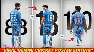 Instagram Viral Gemini Cricket Poster Editing 🏏🔥 | Name & Jersey Photo Edit Tutorial | AI Poster