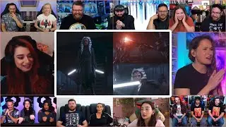 Youtubers React To Huyang, Ahsoka And Sabine Vs Assassin Droids | AHSOKA Ep 4 Reaction Mashup