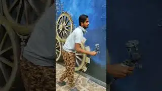 Wheel Painting by Spray Colour 🎨🖌️&hearts;️#potherakiye #shorts