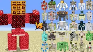 Blood Titan Warden vs All New Golems &ndash; Demon Sculk Boss vs Golem Family | Minecraft Battle