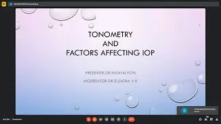 Tonometry and Factors Affecting IOP, Dr N Kayalvizhi, 09 May, 2023