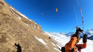 Nice Snowkiteday at Cufercalhut in Switzerland ( snowkite / flying )