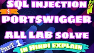 Portswigger SQL injection All LaB solve in hindi detail explain