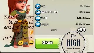 #clashofclans best base ever.. Anti ground and flying units defending effectively.....😉🎮