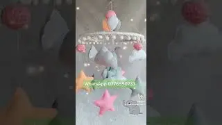 Elephant cot mobile, nursery docor ideas, music cot mobile, Sri Lanka , baby boy, newborn gift ideas