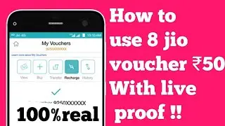 How to use jio 8 voucher ₹50 cashback in any recharge with live demo and proof..!! 😱 😱 👷