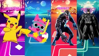 Pikachu Vs Pinkfong Vs Venom Vs Batman  - Tiles Hop