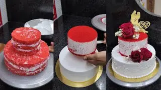 Red Velvet | Anniversary Theme Beautiful Cake Decorating | Two Step Best Anniversary Cake| 2026 Cake