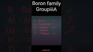 Boron family symbols ,easy trick  to memorize | Group iii A ki nishanian yad karny ka Tarika.