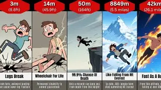Human Body Falling From Every Height | Data Comparison