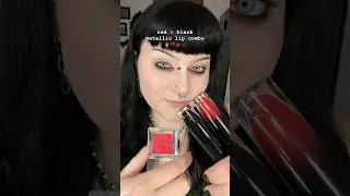 Red + black metallic lip combo