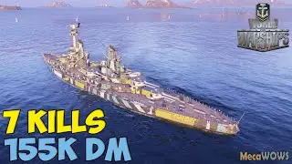 World of WarShips | Kaiser | 7 KILLS | 155K Damage - Replay Gameplay 4K 60 fps