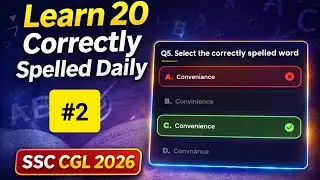 Learn 20 Correctly Spelled word daily, Class 2,SSC CGL 2026