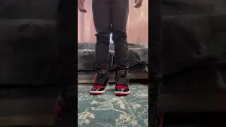 Air Jordan 1 High OG &lsquo;PATENT BRED &rsquo; on feet