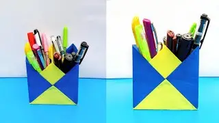 How To Make Paper Pen Stand Simple | Pan Stand | Isha Craft World.