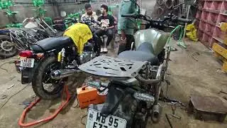 Saturday at TCG Customs | Royal Enfield Guerrilla 450 & GT 650 Custom Crash Guards & Luggage Carrier