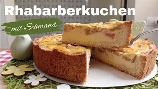 Rhabarberkuchen mit Schmand