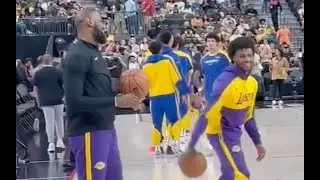 LeBron James coaches Bronny with his shooting routine ahead of Steph Curry and Warriors showdown! 🏀🔥