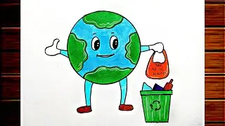 Say No To Plastic Drawing|Stop Plastic Bags Pollution Poster Making|Plastic Mukt Bharat Drawing