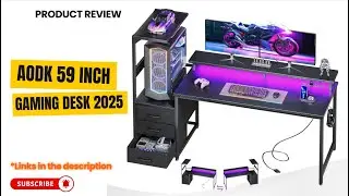 AODK 59 Inch Gaming Desk Review | LED Lights, USB Ports & Storage &ndash; Best Gaming Setup Upgrade 2025