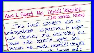 How I Spent My Diwali Vacation Essay | Essay on My Diwali Vacation | Essay Writing on My Diwali