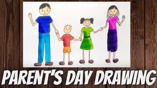 Parent's Day Drawing | Parent's Day Simple Drawing | Parent's Day Drawing Easy | Aditi Arts