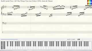 Keith Jarrett Trio - All The Things You Are (Tokyo1996) Intro & Theme【Transcription】