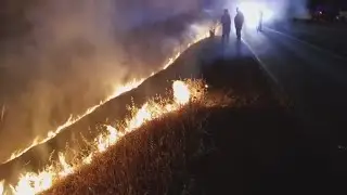 Illegal fireworks and sideshow of 100 cars ignite blaze near Livermore