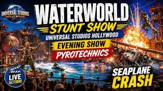 NEW 2022 WATERWORLD Stunt Show Universal Studios Hollywood Evening Show Pyrotechnics SEAPLANE CRASH