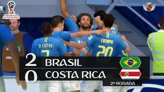 BRASIL 2 x 0 COSTA RICA NO FIFA 18!! | NARRAÇÃO DO GALVÃO BUENO NO FIFA 18 WORLD CUP