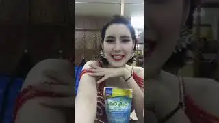 Gorgeous Thai transgender woman promoting Colly Cally Collagen product online to her audience