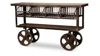 Stylish Industrial Console Table With Wheels Beautify The Look Of Your Home