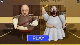 GRANNY VS GRANDPA PRISON RUN! (Obby) #scaryobby #roblox