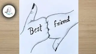 Two Best Friend Hand Drawing / BFF Drawing Easy step by step/ Best friend Drawing / pencil drawing