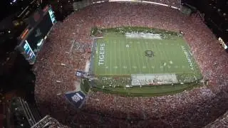 Silver Wings Parachute Jump Team lands in Jordan Hare Stadium