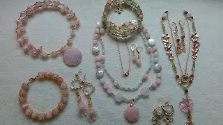 Finished jewelry using the April 2023 Bargain Bead Box,  Spring Blossom