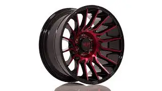 MOTO METAL WHEELS MO807 SHOCKWAVE - 20x10 - GLOSS BLACK MACHINED WITH RED TINT