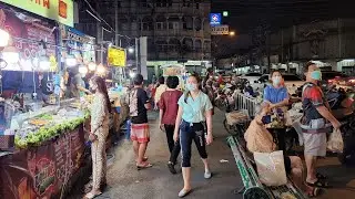 [4K] Walking around Talat Phlu Train Market in Bangkok 🇹🇭 Thailand