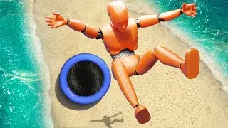GTA 5 Crash Test Dummy &bull; Epic Trampoline Jumps and Fails! (Funny Moments)
