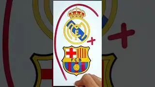 ⚽ REAL MADRID + BAR&Ccedil;A mezclar escudos f&uacute;tbol #cutedrawing #funny #futbol #art #drawing #shorts #fyp