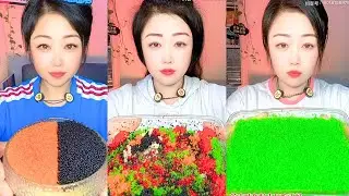 Chinese Colored Ice Eating Show ASMR #17
