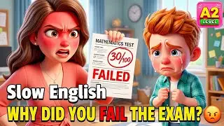 WHY DID YOU FAIL THE EXAM? 😡 | Easy English Listening Story (A1-A2 Level)