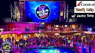 &lsquo;80s Rock & Glow Party on Carnival Mardi Gras w/ Jacky Tang #cruiseparty #cruiselife 