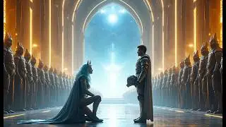 A werewolf tribe taunts a human warrior until he removes his mask and their alien wolf queen bows.
