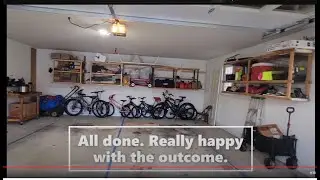 Removable Hanging Garage Shelves, No Legs. (keep your junk off the floor and park your cars inside)