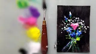 EASY & BEAUTIFUL Abstract Flowers / Acrylic Painting Ideas / RELAXING Art Therapy #103