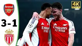 Arsenal vs Monaco 3-1 &bull; Champions League &bull; Highlights and All Goals 2024