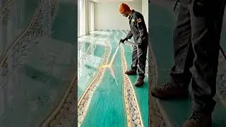 Luxury Coastal Resin River Floor Transformation Reveal