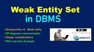 Weak Entity Set with Example| ER diagrams| Database Management System|DBMS